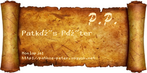 Patkós Péter névjegykártya